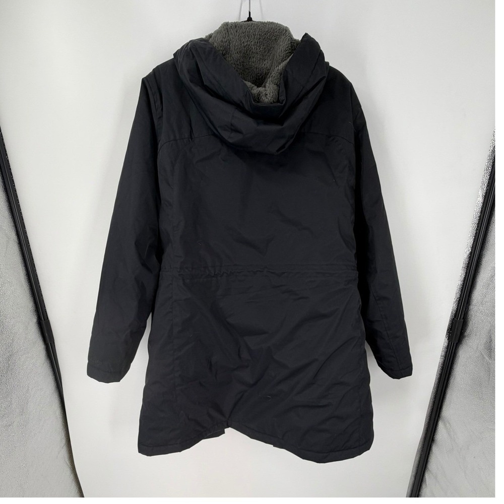LL Bean Womens 3X‎ Black Hooded Parka Jacket Fleece Lined Quilted Insulated Coat - Picture 4 of 9